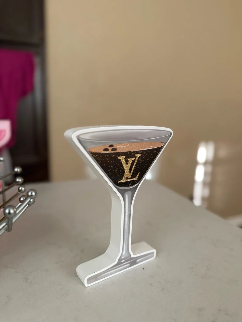 Louis Vuitton 3D wooden martini glass HOME DECOR ACCENT NWT